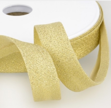 Schrägband metallic 18 mm pro Meter gold