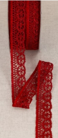 Metallische Spitze 23 mm breit pro Meter rot