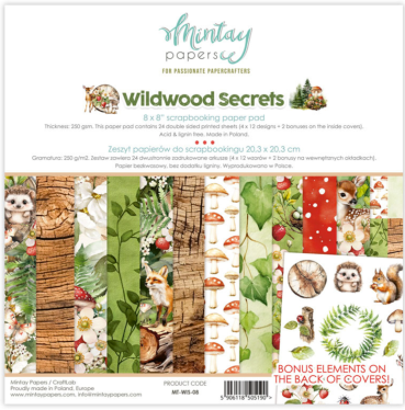 Mintay 8 x 8 Inch Scrapbooking Paper Pad Wildwood Secrets