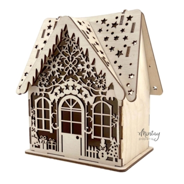 Mintay Woodies Decor Christmas House Box