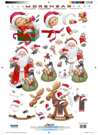 Reddy Cards 3D-Stanzbogen, Moreheads Weihnachtsmänner