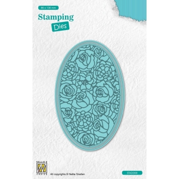 Nellie Snellen Stamping Dies Oval Roses