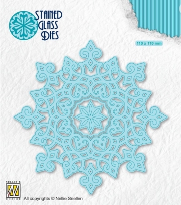 Nellie Snellen Stained Glass Dies Mandala French Lily