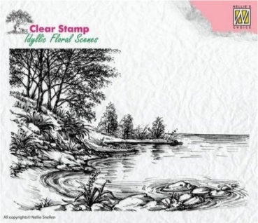 Nellie Snellen Idyllic Floral Scenes Clear Stamps Transparente Stempel Waters Edge