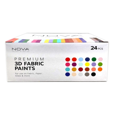 Trimcraft Nova 3D Fabric PaintsTextilfarbe 24 Stück zu je 20 ml