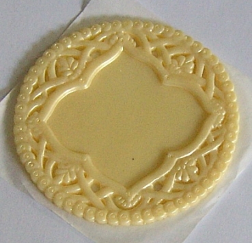 Wachs Ornament rund creme