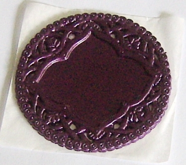 Wachs Ornament rund aubergine