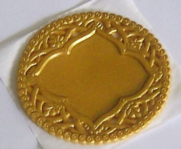 Wachs Ornament rund gold