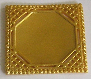 Wachs Ornament quadratisch gold