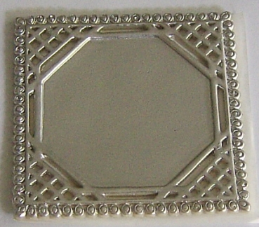 Wachs Ornament quadratisch silber