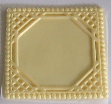 Wachs Ornament quadratisch ecru