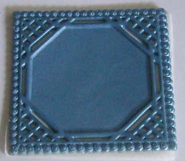 Wachs Ornament quadratisch blau
