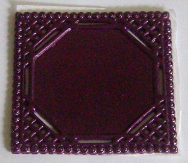 Wachs Ornament quadratisch aubergine
