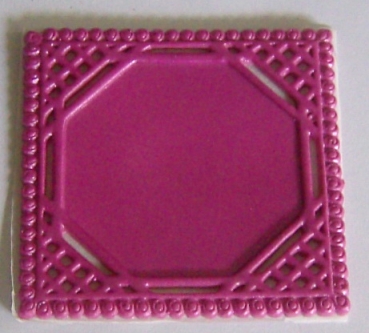 Wachs Ornament quadratisch pink