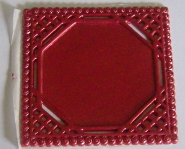 Wachs Ornament quadratisch rot