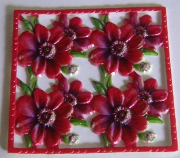 Wachsornament Platte Blumen