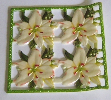 Wachsornament Platte Blumen