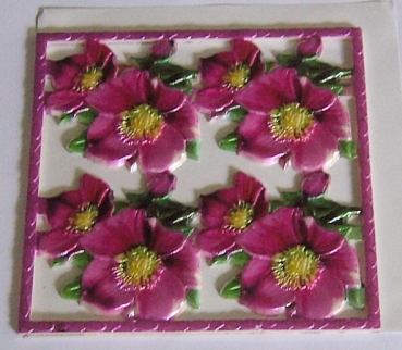 Wachsornament Platte Blumen
