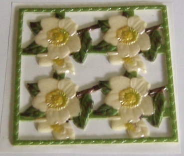 Wachsornament Platte Blüten