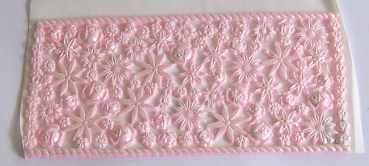 Wachs Ornamentplatte mit vielen Blüten rosa