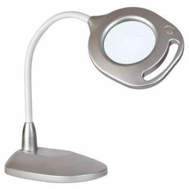 OttLite 2-in-1 LED Lupenleuchte, silber Tisch- und Bodenleuchte B-Ware