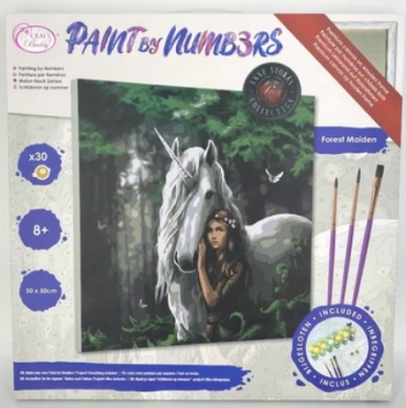 Craft Buddy PBN5050E Painting by Numbers Framed Kit Malen nach Zahlen Forest Maiden
