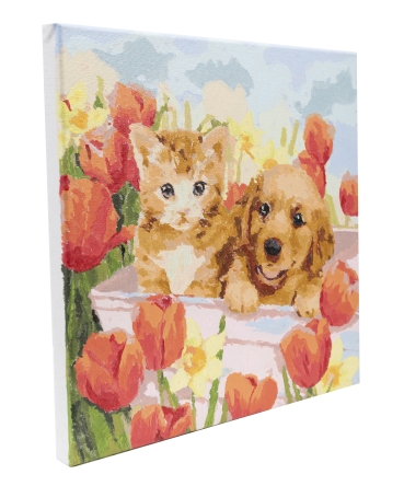 Preview: Craft Buddy PBN-3030-20 Painting by Numbers Framed Kit Malen nach Zahlen Sunshine in Tulip Field
