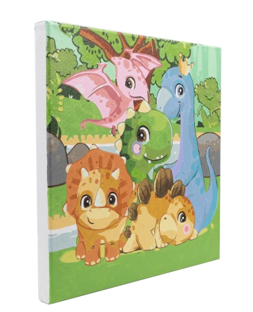 Craft Buddy PBN-3030-19 Painting by Numbers Framed Kit Malen nach Zahlen Dinosaurs Family