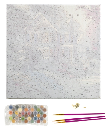 Preview: Craft Buddy PBN-TK3030-62 Painting by Numbers Framed Kit Malen nach Zahlen Foxglove Cottage