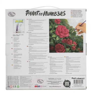Preview: Craft Buddy PBN-TK3030-64 Painting by Numbers Framed Kit Malen nach Zahlen A Perfect Red Rose