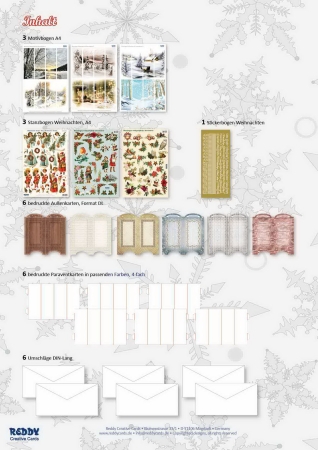 Preview: Reddy Cards Paraventkarten Christmas Vintage