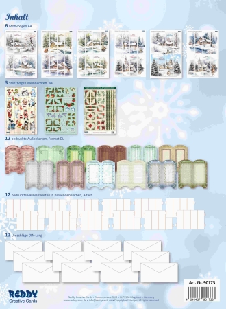 Preview: Reddy Cards Bastelset Weihnachtliche Paraventkarten