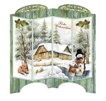 Preview: Reddy Cards Bastelset Weihnachtliche Paraventkarten