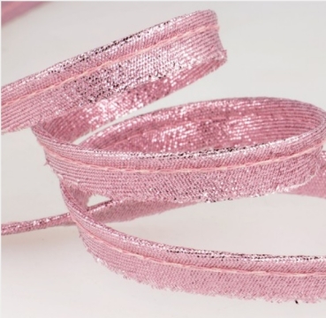 Metallic Paspel pro Meter rose clair