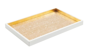 Caspari Tablett Lack Pebble Lacqueur Vanity Tray Gold