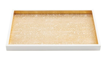 Caspari Tablett Lack Pebble Lacqueur Vanity Tray Gold