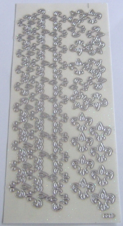 Stickerbogen 10 x 23 cm transparent mit Glitter silber