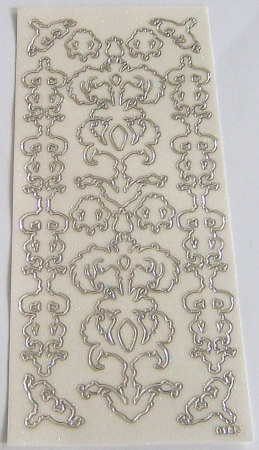 Stickerbogen 10 x 23 cm transparent mit Glitter silber