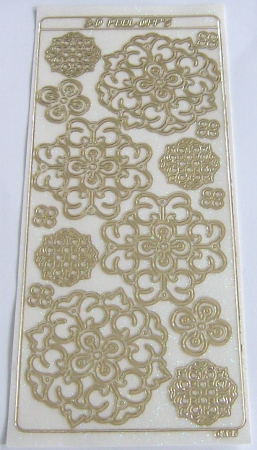 Stickerbogen 10 x 23 cm transparent mit Glitter gold