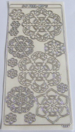 Stickerbogen 10 x 23 cm transparent mit Glitter silber
