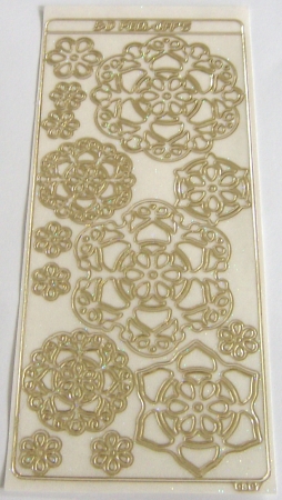Stickerbogen 10 x 23 cm transparent mit Glitter gold