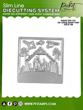 Picket Fence Studios Die / Schneideschablone Slim Line Die Cutting System Insert 4 x 4 Inch Nativity