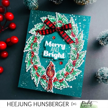 Picket Fence Studios Welcome Winter Wreath 6 x 6 Inch Clear Stamps