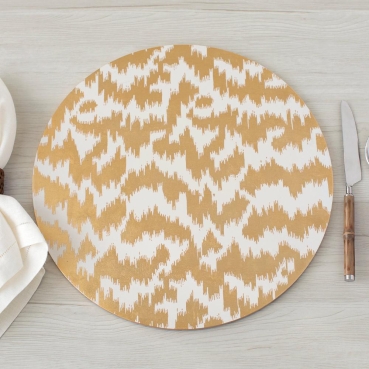 Preview: Caspari Modern Moiré Round Lacquer Placemat