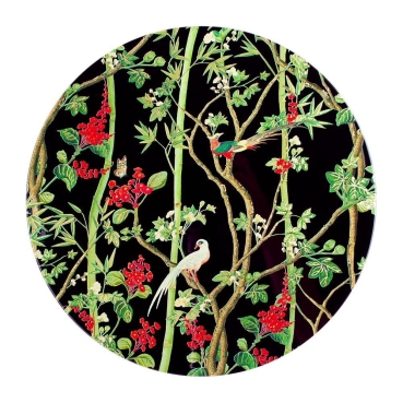 Caspari Scots Wallpaper Round Lacquer Placemat