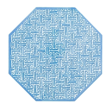 Caspari Octagonal Lacquer Placemat in Blue