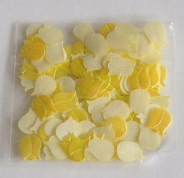 Stoff Plättchen Blüte gelb