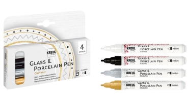 Kreul Glass & Porcelain Pen 4er Set Glamour