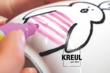 Preview: Kreul Glass & Porcelain Pen Glitter medium Rot