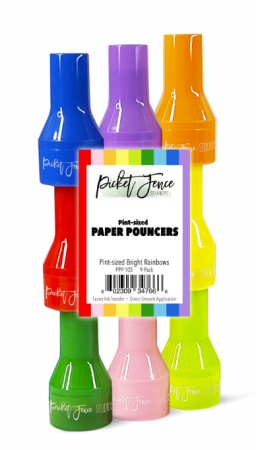 Picket Fence Studios Paper Pouncers Pint-Sized Bright Rainbow 9 Stück